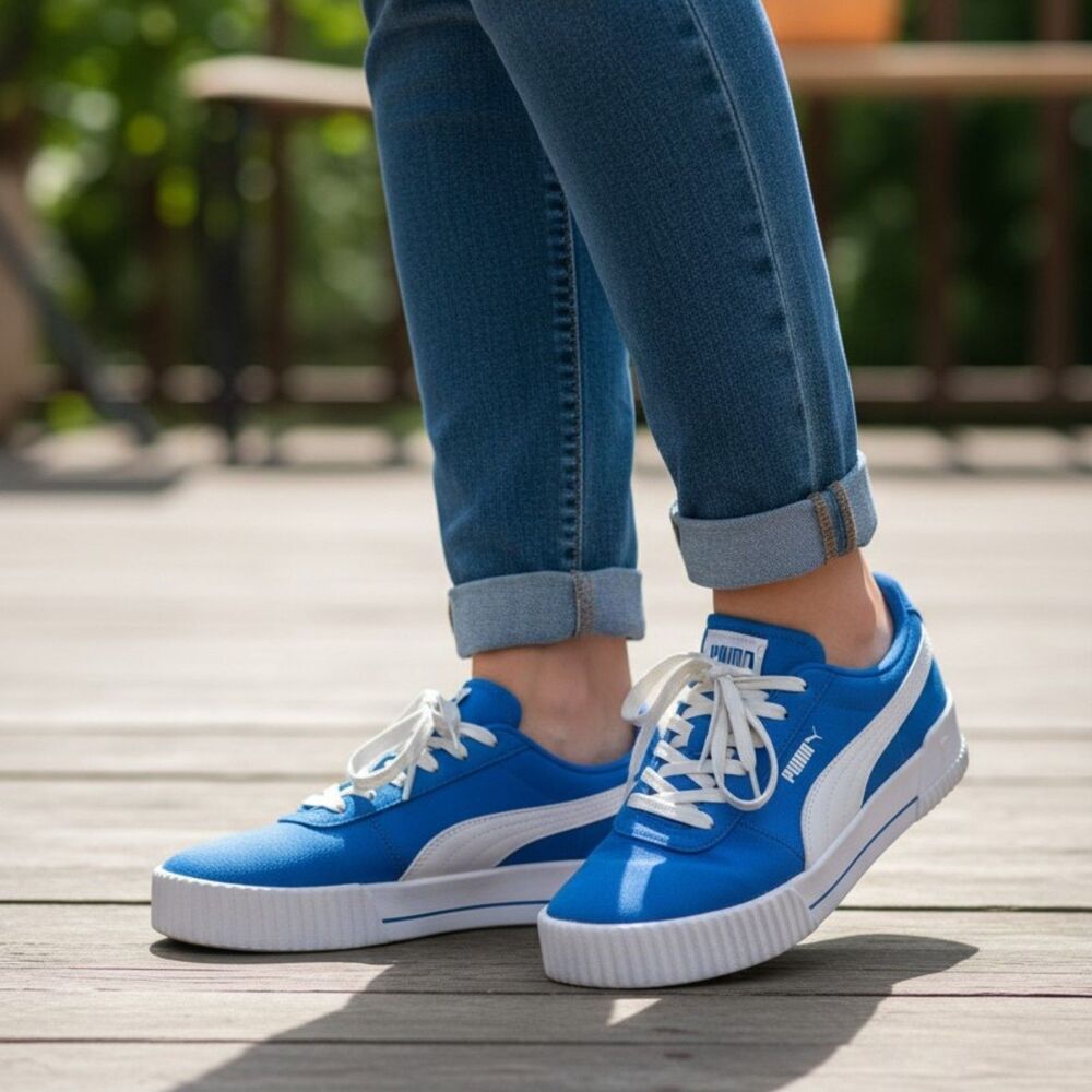 Puma Womens Sneaker Carina CV Lapis Blue 9 Lace Up Low Top Canvas